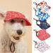 Pnellth Dog Peaked Hat Buckle Adjustment Breathable Printing Soft Dress Up Polyester Animal Park Dogs Hat Outdoor Supply