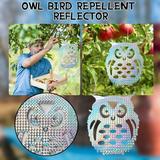 Dengmore 10PCS Sticky Owl Type Flashing Bird Repellent Piece Orchard Balcony