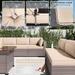 Kullavik 15PCS Outdoor Patio Furniture Set with Fire Pit Table & Glass Top Coffee Table