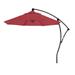 California Umbrella 9 Rd Aluminum Cantilever Market Umbrella Crank Lift 360 Degree Rotation Bron Red