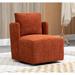 24.4-Inch Wide Upholstered Swivel Chair Orange - Accent Chairs