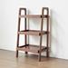 Walnut Wood Storage Bench 3-Tier Entry Door Shoe Rack Stepped Storage Rack Kitchen Storage Rack for Bathroom Hallway Patio