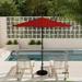 Havenside Home North Bend 9-foot Crank Open Auto-tilt Bronze Umbrella by (Base not included) Red