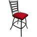 Jenna Outdoor/Indoor Counter Bar Stool 26 NO Arms - Red Linen on Dark Nut Frame
