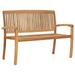 2-Seater Stacking Patio Bench 50.6 Solid Teak Wood