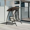 Cterwk 2 Seat Patio Swing Chair Outdoor Porch Swing with Adjustable Canopy and Durable Steel Frame Patio Swing Glider for Garden Porch Backyard