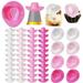 KAOU 6Pcs Dollhouse Mini Neon Cowgirl Hat Miniature Glitter Holographic Sequin Western Cowboy Hat Space Cowgirl Party Decoration Mini Disco Cowgirl Hat Dollhouse Party Supplies Light Pink One Size