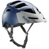 BERN Unlimited Morrison Helmet with Grey Hard Visor Matte Navy Blue Small/Medium