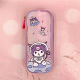 Kawaii Sanrio Cartoon Pencil Case Anime Hello Kitty Mymelody Kuromi Stationery Box Case Transparent High-value Student Supplies