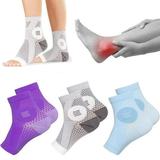 3 Pairs Neuropathy Socks Compression Sports Ankle Brace Socks Arch Support Sleeves Foot Brace(Mutilcolor-XL)