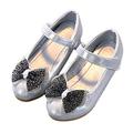 Girls Princess Shoes High Heeled Shinning Bowknot Decoration Shoes Party Festival Wedding Flower Children Dance Shoes
