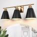 KESHENGDA Black Wall Sconces Rustic Industrial Gold Wall Lamps 3-Light Sconces Wall Lighting with Metal Shade Bathroom Vanity Light Fixture for Bedroom Living Room Kitchen BD015-3-BK