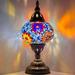 SILVERFEVER Handmade Mosaic Turkish Large Lamp for Table Desk Bedside with LED Bulb 13 H Tri Color Flowers