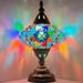 SILVERFEVER Handmade Mosaic Turkish Large Lamp for Table Desk Bedside with LED Bulb 13 H Rainbow Flower