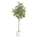 Nearly Natural 6ft. Artificial Eucalyptus Tree with White Decorative Planter Green