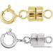 1 - Each New Solid 14K Yellow And 1 - New Solid 14K White Round Magnetic Clasp W/ 14K White 5Mm Spring Ring Clasp For Necklaces Bracelets And Anklets - $ 58.58