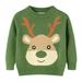 YDOJG Boys Girls Print Sweater Sweatshirts Toddler Christmas Deer Print Warm Knitted Sweater Long Sleeve Xmas Tops Knitwear Cardigan Coat For 6-7 Years