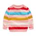 YDOJG Boys Girls Print Sweater Sweatshirts Toddler Kids Sweater Casual Stripe Prints Knitted Long Sleeve Outwear Top Sweater For 7-8 Years