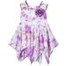 Lele Baby Girls Purple Floral Handkerchief Dress (12 Months)