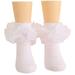 Girls Double Lace Socks Turn Cuff with Big Ruffle Frilly Dress Socks Ankle Socks for Infant Toddler Kids Women 1 Pair