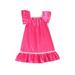 Sunisery Baby Girl Sleeping Dress Short Sleeve Square Neck Satin Summer Fall Casual Home Lace Midi