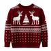 YDOJG Boys Girls Print Sweater Sweatshirts Toddler Christmas Cartoon Deer Warm Knitted Sweater Long Sleeve Xmas Tops Knitwear Cardigan Coat For 6-7 Years