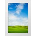 Eggers Terry 23x32 White Modern Wood Framed Museum Art Print Titled - USA-Washington State-Palouse Region-Patterns in the fields of fresh green Spring wheat