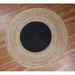 Beautiful Handmade Braided Natural Pure Jute with Black Design Round Rugs Size 2 x 2 Feet Round