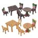 Miniature table and chair 4sets Fairy Gardens Table and Chairs Set Micro Landscape Furniture Ornaments Kit Accessories