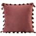Nvzi Velvet Soft Solid Decorative Throw Pillow Cover with Tassels Boho Accent Cushion Case for Couch Bedroom Car WanSe 18 x18