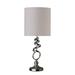 Homestock Mediterranean Mingle 21.5-Inch Milo Abstract Brushed Silver Metal Table Lamp