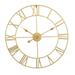 Iron Silent Wall Clock Simple Wall Clock Decor Home Decorative Wall Clock Living Room Wall Clock (Golden Embryo Golden Stitches)