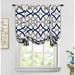 spiral geo trellis pattern tie up curtain room darkening thermal insulated blackout window adjustable balloon curtain for small window rod pocket 31 inch by 47 inch navy and gray