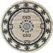 Traditional Round Area Rug Beige Design 121 (7 Feet 3 Inch X 7 Feet 3 Inch)