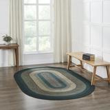 VHC Brands Pine Grove Braided Jute Rug Non-Skid Pad Area Rug Oval Green 60x96