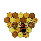 Tosmy Stained Glass Window Hanging Honeycomb Multicolor Butterfly Bee Stained Glass Panels Garden Window Ornament Room Decor