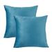 Pack of 2 Velvet Decorative Throw Decorative Pillow Cover Soft Solid Square Cushion Case for Couch Dark Coffee 18 x 18 inches 45 x 45 cm