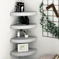 moobody 4 Piece Corner Floating Shelves MDF Wall Mounted Shelf Photo Display Stand Storage Rack Concrete Gray for Living Room Bedroom Bathroom Home Decor 13.8 x 13.8 x 1.5 Inches (L x W x H)