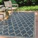 Trebol Moroccan Trellis Textured Weave Navy/Gray 9 ft. x 12 ft. Indoor/Outdoor Area Rug