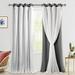 Hiasan Grey Blackout Curtains with White Sheer Overlay Mix & Match Double Layer Thermal Insulated Grommet Window Curtains for Bedroom Living Room Nursery 2 Drape Panels with Tiebacks 52W X 96L