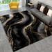 Modern Black Gold Marble Area Rugs Abstract Galaxy Pattern Kids Rugs Anti-Skid Soft Machine Washable Non-Shedding High Traffic Rug For Nursery Dining Room Living Room Floor Bedside 5 x 6