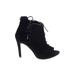 CATHERINE Catherine Malandrino Ankle Boots: Black Print Shoes - Women's Size 9 - Open Toe