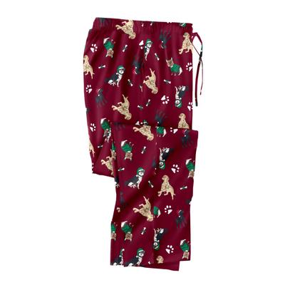 Men's Big & Tall Flannel Novelty Pajama Pants by KingSize in Holiday Dogs (Size 2XL) Pajama Bottoms