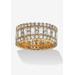 Women's 4.80 Tcw Emerald-Cut Cubic Zirconia Yellow Gold-Plated Eternity Ring by PalmBeach Jewelry in Gold (Size 6)