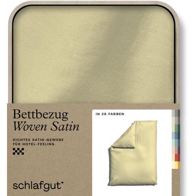 Bettbezug SCHLAFGUT "Woven Satin", gelb (gelb mid), B:155cm L:220cm, Mako-Satin, Obermaterial: 100% Baumwolle, Bettbezüge, besonders dicht gewebt, Mix & Match: passender Kissenbezug erhältlich Image