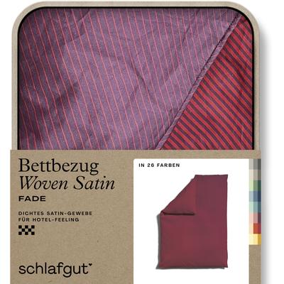 Bettbezug SCHLAFGUT "Woven Satin Fade mit feinen Streifen" Bettbezüge Gr. B/L: 155 cm x 220 cm, bunt (red deep, purple deep) Mako-Satin-Bettwäsche