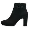 High-Heel-Stiefelette TAMARIS, Damen, Gr. 38, schwarz, Textil, unifarben, elegant, Schuhe High Heel Stiefelette Stiefelette Ankleboots, mit dezenter Schmuckapplikation