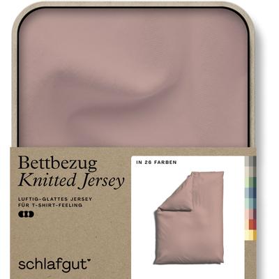 Bettbezug SCHLAFGUT "Knitted Jersey uni, aus Bio-Baumwolle mit Elasthan, Reißverschluss", lila (lila mid), B:155cm L:220cm, Jersey, Obermaterial: 95% Baumwolle, 5% Elasthan, Bettbezüge, bügelfrei, Mix & Match Bettwäsche: passender Kissenbezug... Image