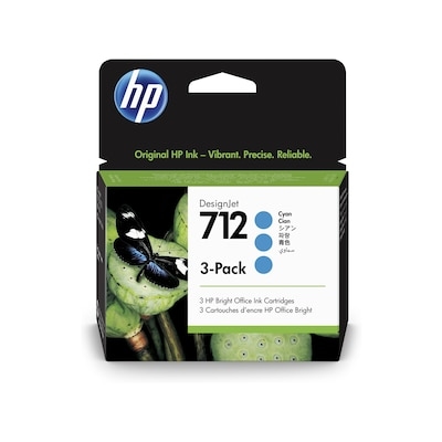 HP 712 3er-Pack Cyan DesignJet Druckerpatronen, 3ED77A 29 ml Image