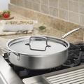 Cuisinart 5.5 Quarts Non-Stick Stainless Steel Saute Pan w/ Lid Non Stick/Stainless Steel in Gray | 4.5 H x 12.4 W in | Wayfair MCP3330HNP1